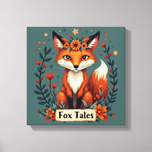 Fox Tales Boho Woodland Animal Canvastryck