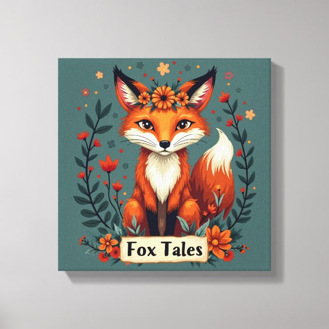 Fox Tales Boho Woodland Animal Canvastryck (Framsida)
