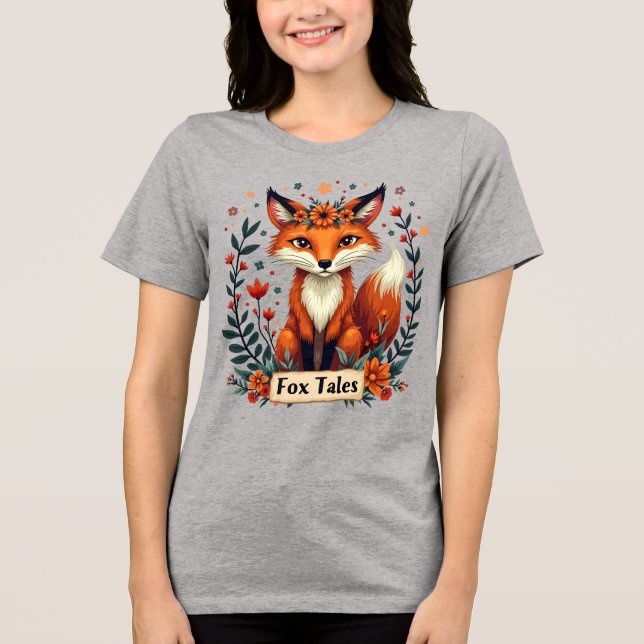 Fox Tales Boho Woodland Animal T Shirt (Framsida)