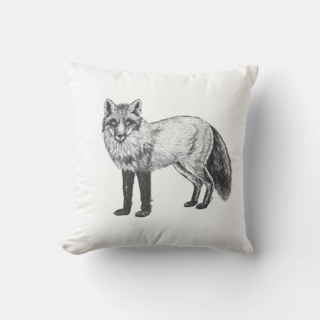 Fox teckning kudde (Framsida)