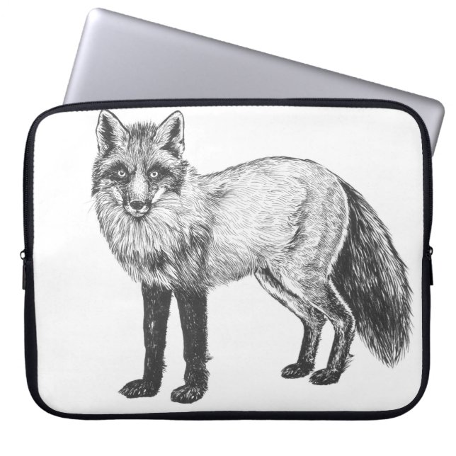 Fox teckning laptop fodral (Framsidan)