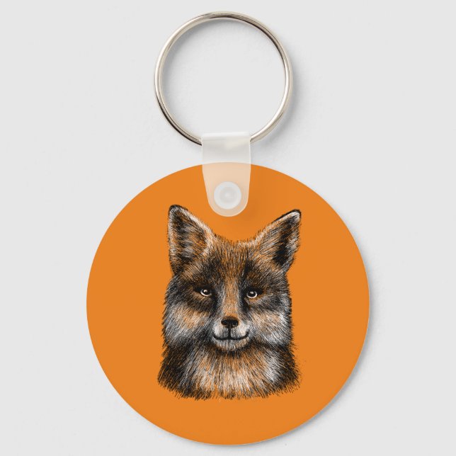 Fox teckning nyckelring (Framsida)