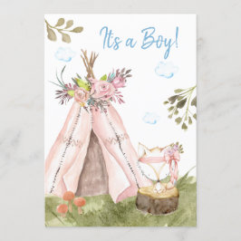 *~* Fox Teepee Tält Boho Woodland Forest Boy Inbjudningar