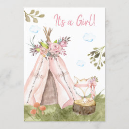 *~* Fox Teepee Tält Boho Woodland Forest Girl Inbjudningar