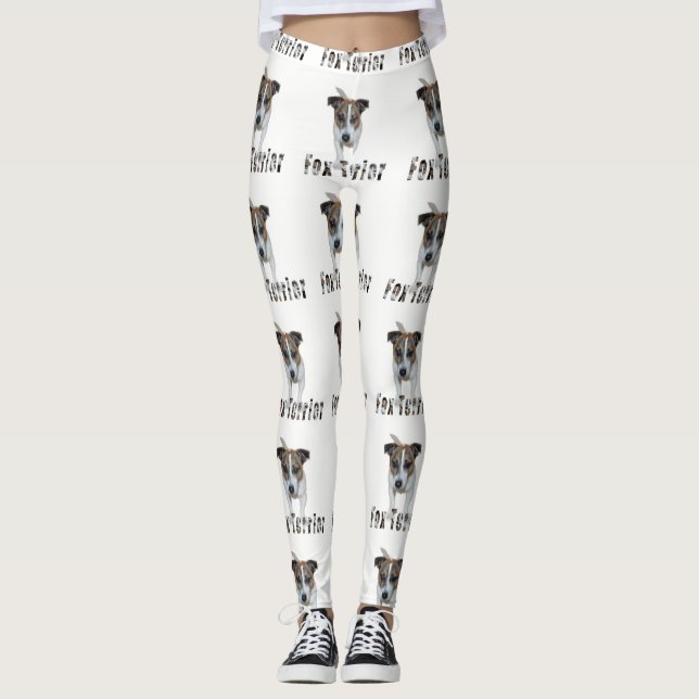 Fox Terrier and Logotyp, Dam White Leggings (Framsida)