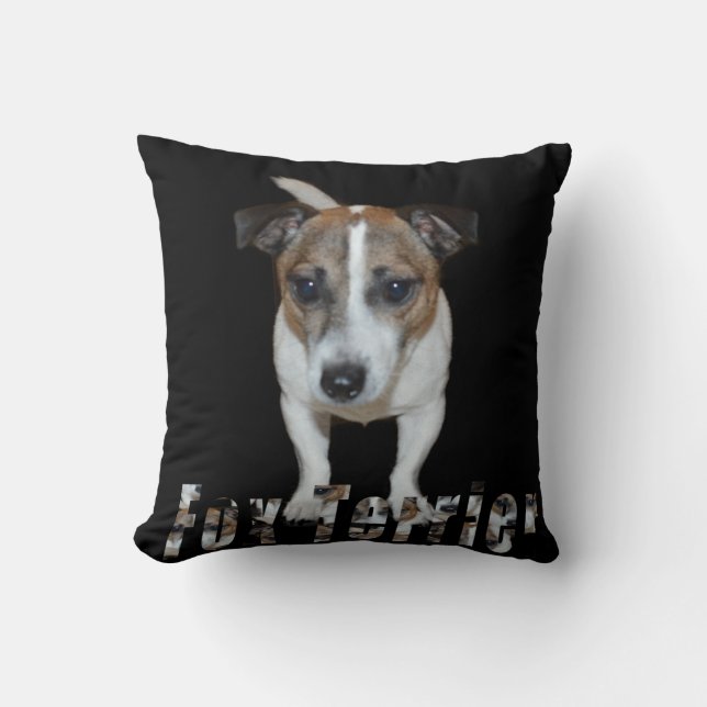 Fox Terrier and Logotyp, svart tunna Kudde (Framsida)