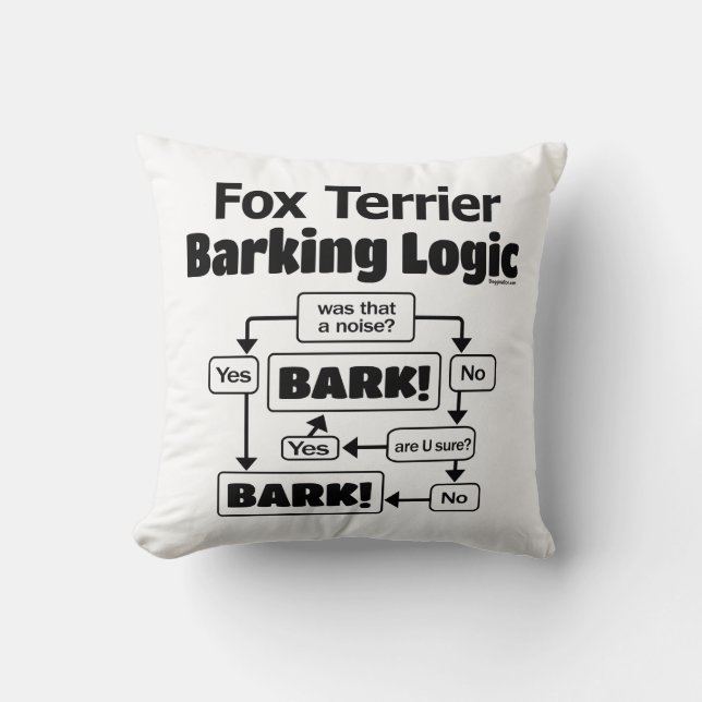 Fox Terrier Barking Logic Kudde (Framsida)