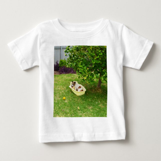 Fox Terrier Bathtime, Baby Tshirt T Shirt (Framsida)