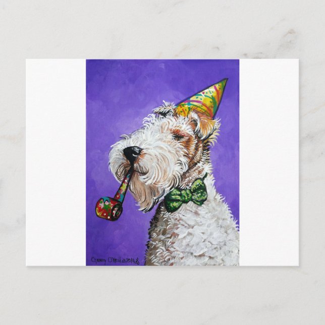 Fox Terrier Birthday Vykort (Framsida)
