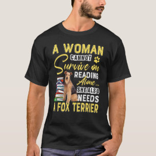 Fox Terrier Dam Cute Doberman Mamma Bookworm Hund T Shirt