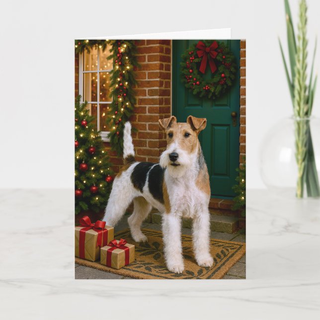 Fox Terrier Holiday Card Helgkort (Framsida)