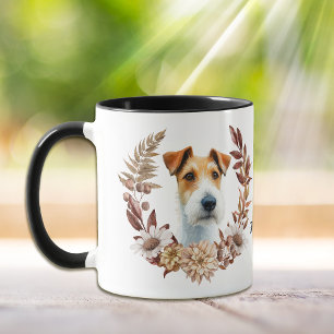 Fox Terrier Hund Höstkrans Mugg