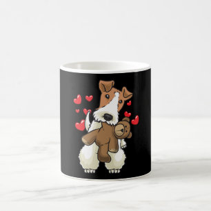 Fox Terrier-Hund med Mjukisdjur Kaffemugg