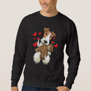 Fox Terrier-Hund med Mjukisdjur Lång Ärmad Tröja