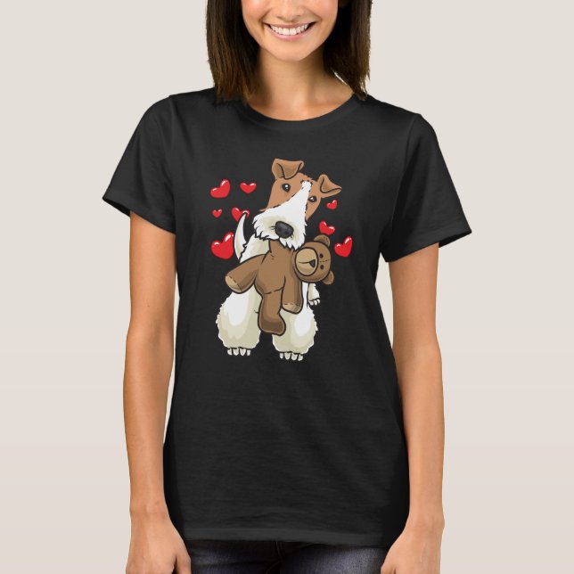 Fox Terrier-Hund med Mjukisdjur T Shirt (Framsida)
