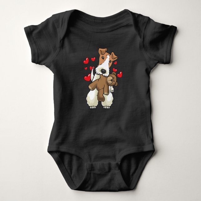 Fox Terrier-Hund med Mjukisdjur T Shirt (Framsida)