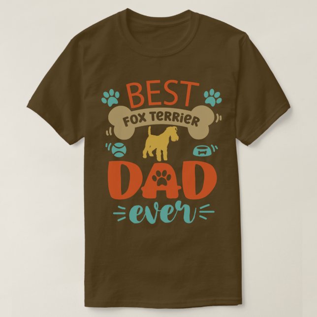 Fox Terrier Hund Pappa T Shirt (Design framsida)