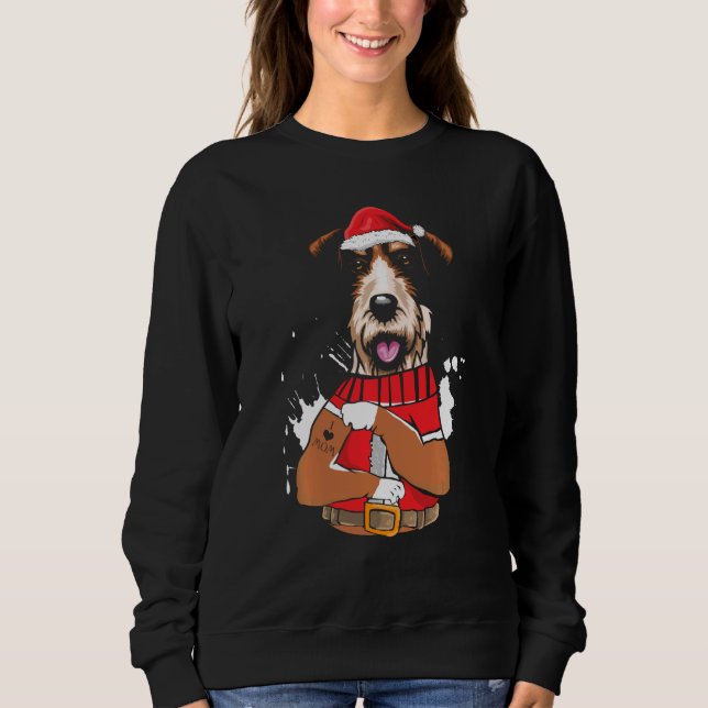 Fox Terrier Hund Santa I Kärlek Mamma Tattoo Ugly  T Shirt (Framsida)