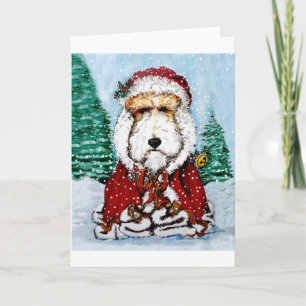 Fox Terrier Jultomten! Helgkort