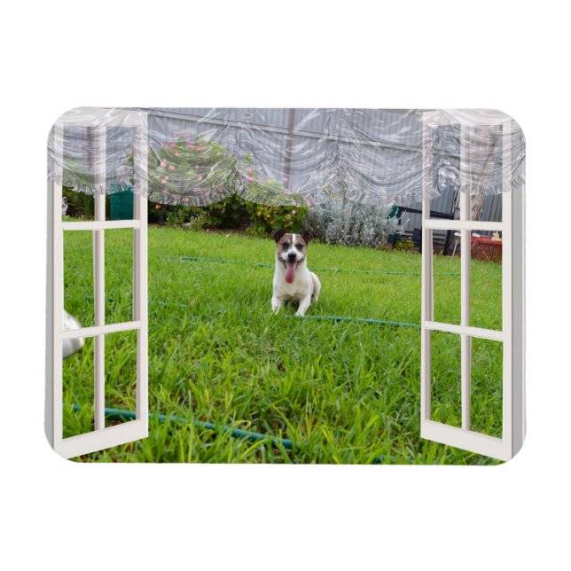 Fox Terrier Kom Play, flexibel magnet (Horisontell)