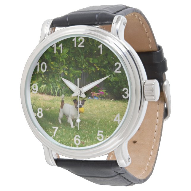 Fox Terrier Lycklig Days, Manar Wristwatch Armbandsur (Vinklad)