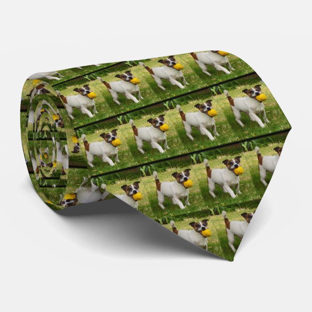 Fox Terrier med Boll Mönster, Slips (Rullad)