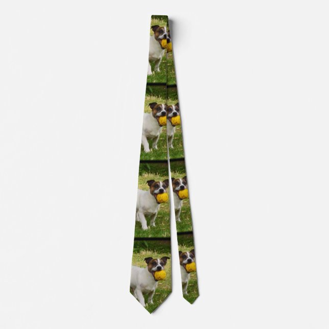 Fox Terrier med Gulten Boll, Manar Silky Tie Slips (Framsida)