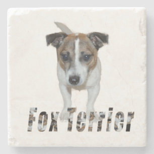 Fox Terrier och Fox Terrier Logotyp. Stenunderlägg