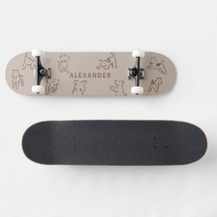Fox Terrier Personlig Namn Skateboard