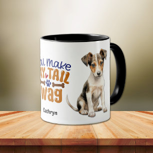 Fox Terrier Puppy du gör mitt Svan Wag Mugg