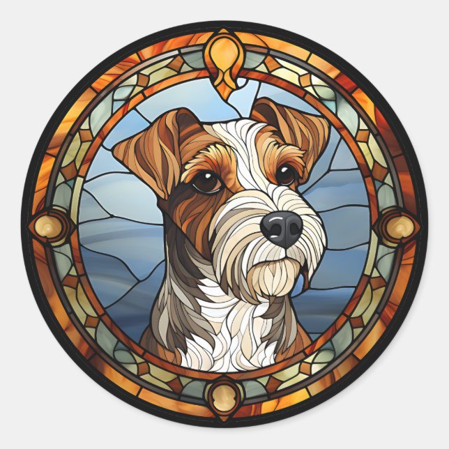 Fox Terrier Runt Klistermärke (Framsida)
