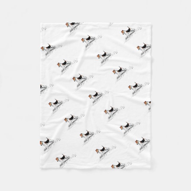Fox Terrier står stolta Fleecefilt (Framsidan)