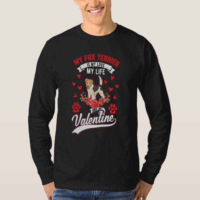 Fox Terrier Valentine's Day Wire Fox Terrier T Shirt (Framsida)