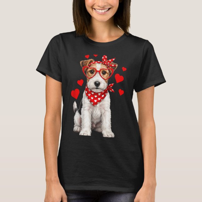 Fox Terrier Valentines Day Wirehaired Dog Lover He T Shirt (Framsida)