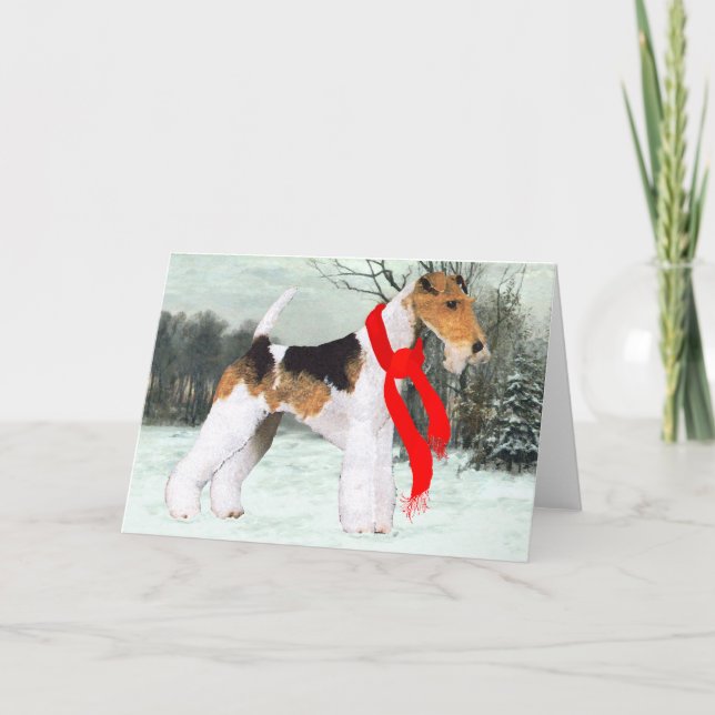 Fox Terrier Winter Helgkort (Framsida)