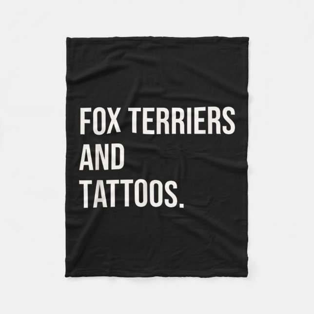 Fox Terriers och Tattoos Hundägare Hund Inked Älsk Fleecefilt (Framsidan)