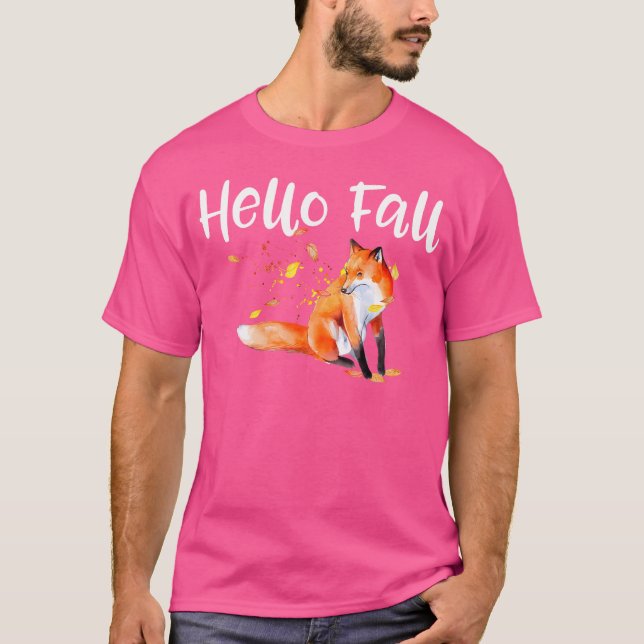 Fox Thanksgiving - hösten - Hej - fallskärmsräv T Shirt (Framsida)