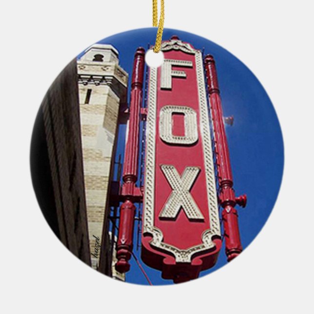 Fox Theater, Atlanta, Georgia,God jul Y'all Julgransprydnad Keramik (Framsidan)
