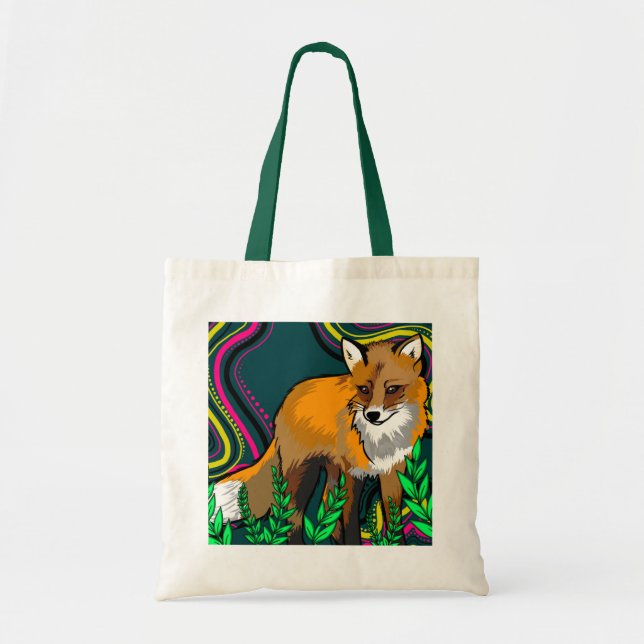 Fox Tote Bag Tygkasse (Framsidan)