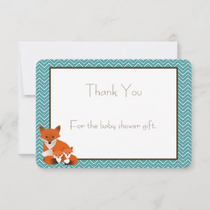 Fox Twillingars Baby Shower Tackkort Anteckningskort