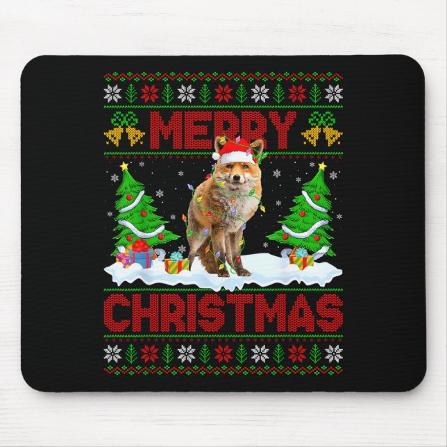 Fox Ugly Xmas Sweater Funny Fox Animal Merry Chris Musmatta (Framsidan)