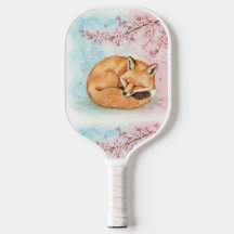 Fox under Cherry Blommar Pickleball Paddle