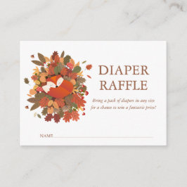 Fox Unge Diaper Raffle Woodland Baby Shower Tilläggskort