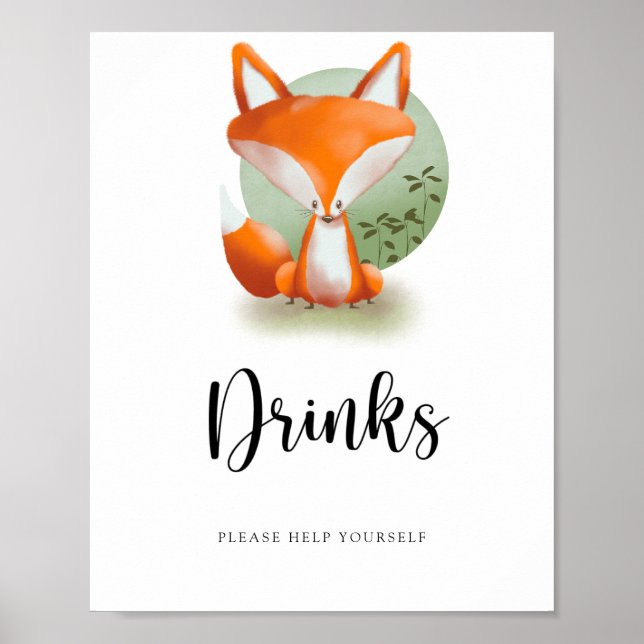 Fox Unge - Drinks hjälper dig själv Poster (Framsidan)