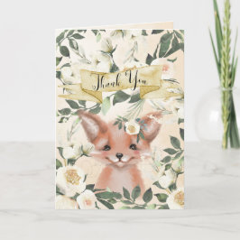 Fox unge gullig babydusch för blommigt tack vare d