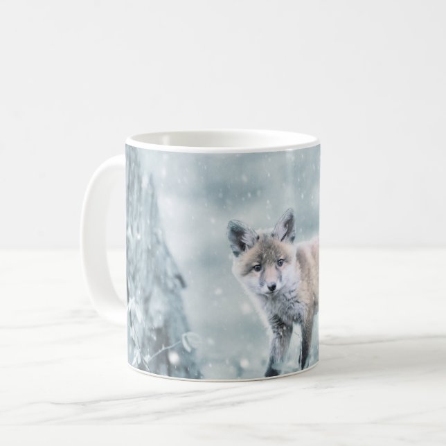 Fox Unge i Snö Kaffemugg (Framsida vänster)