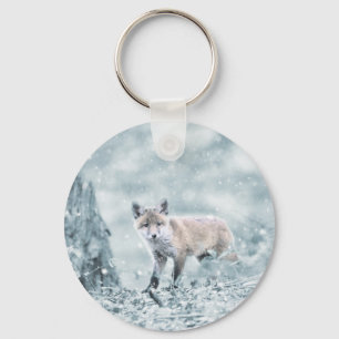 Fox Unge i Snö Nyckelring