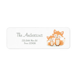 Fox unge Returetiketter Cute Baby dusch Returadress Etikett