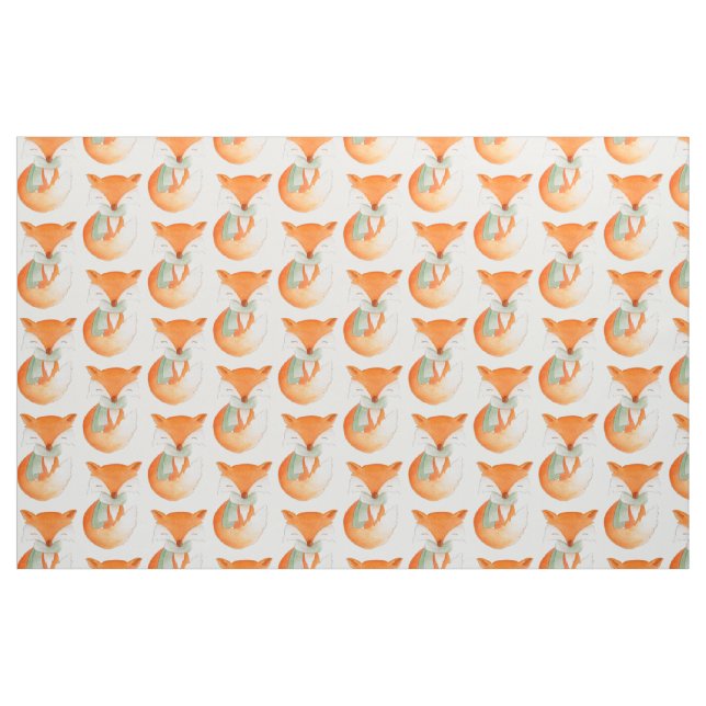 Fox unge vattenfärgsmönster tyg (Fat Quarter)