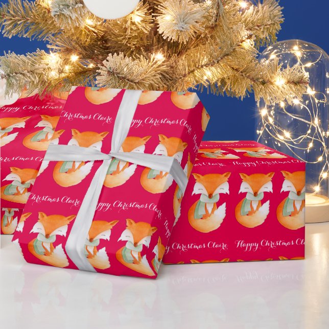 Fox unge vinterkonst namn jultomte presentpapper (Helgdagar)